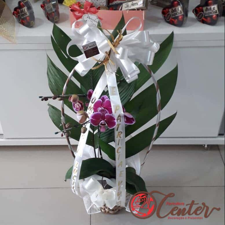 Orquídea na cesta com a faixa