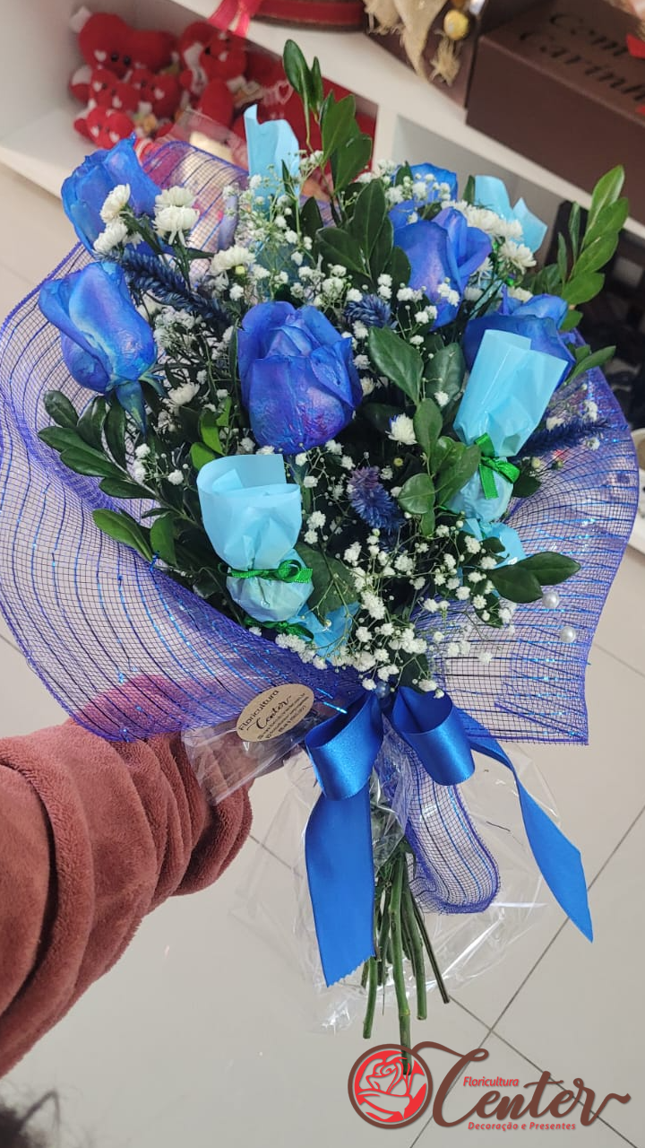 Buquê de Rosas Azuis